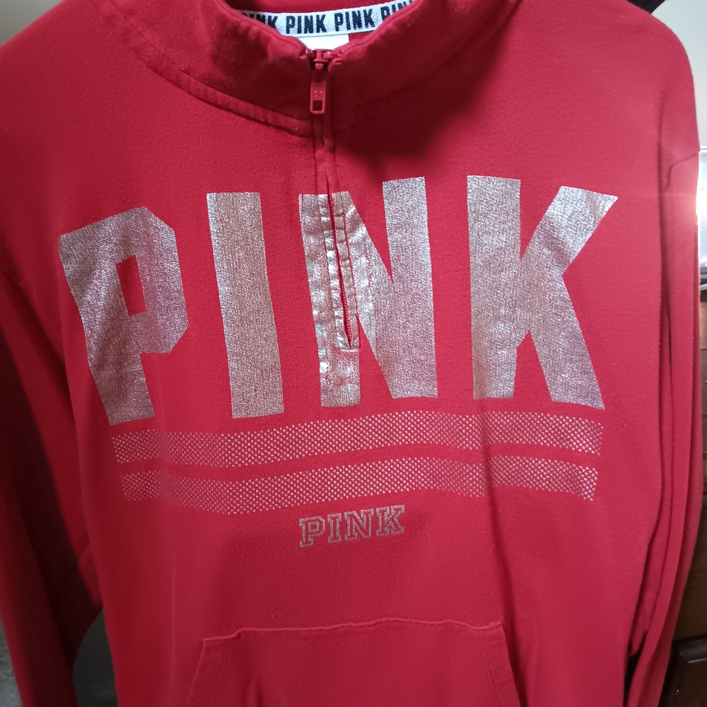 Victoria's Secret Red Hoodie with Black Trim